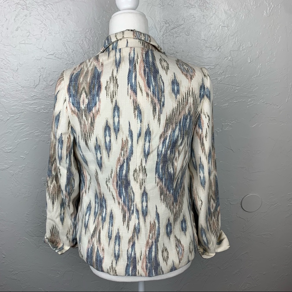 Chico’s Aztec Boho Western woven ikat open front Blazer 0 or Sm - Picture 5 of 9